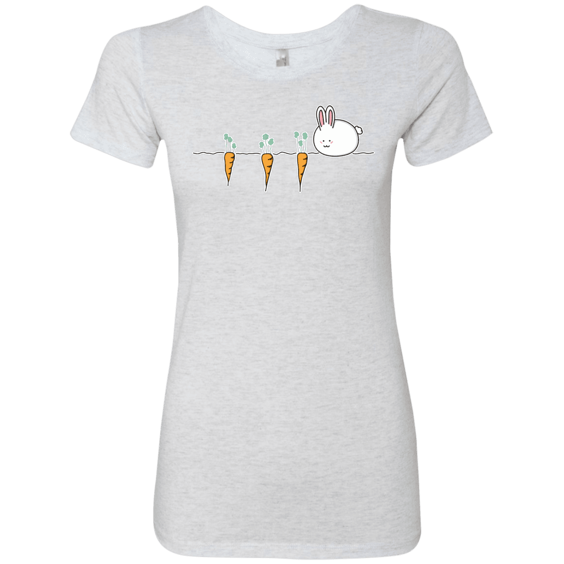 T-Shirts Heather White / S Kawaii Rabbit and Carrots Women's Triblend T-Shirt