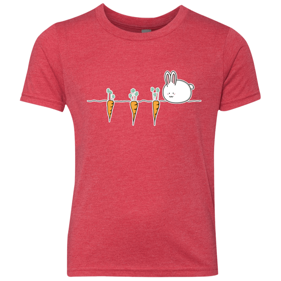 T-Shirts Vintage Red / YXS Kawaii Rabbit and Carrots Youth Triblend T-Shirt