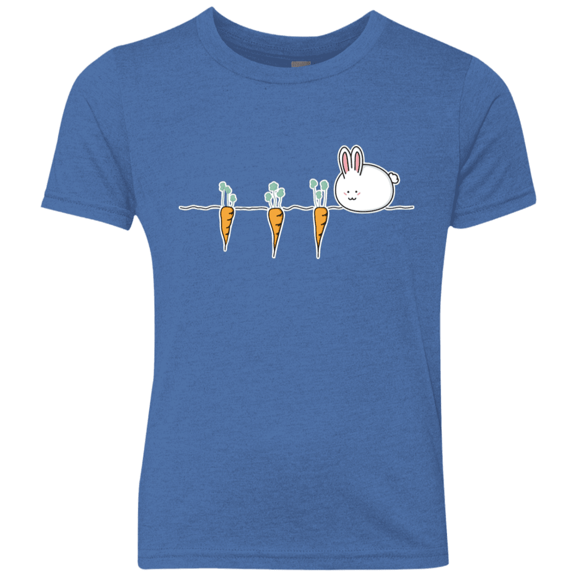 T-Shirts Vintage Royal / YXS Kawaii Rabbit and Carrots Youth Triblend T-Shirt