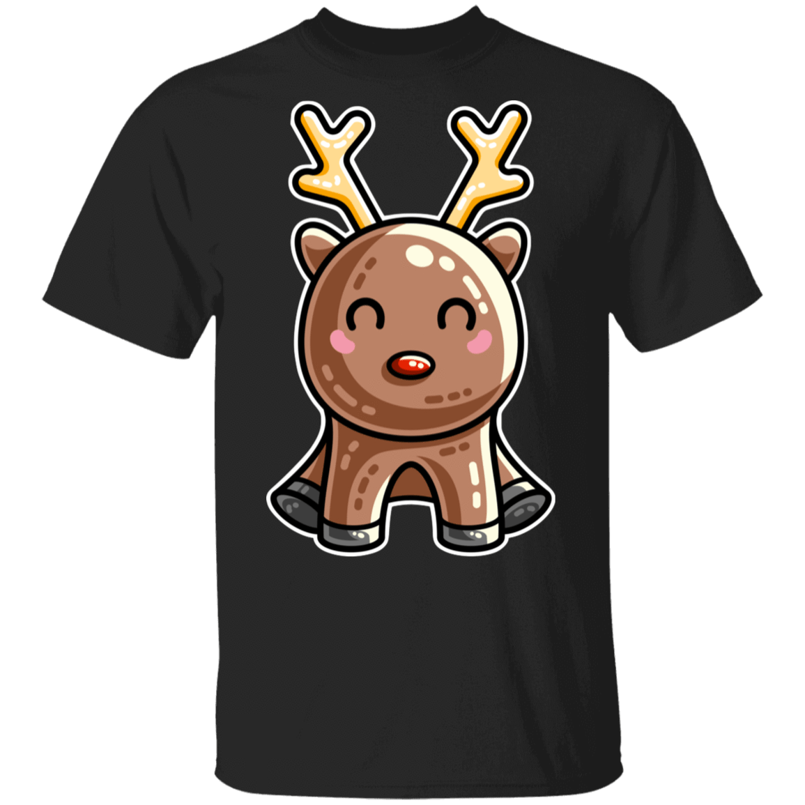T-Shirts Black / S Kawaii Reindeer T-Shirt