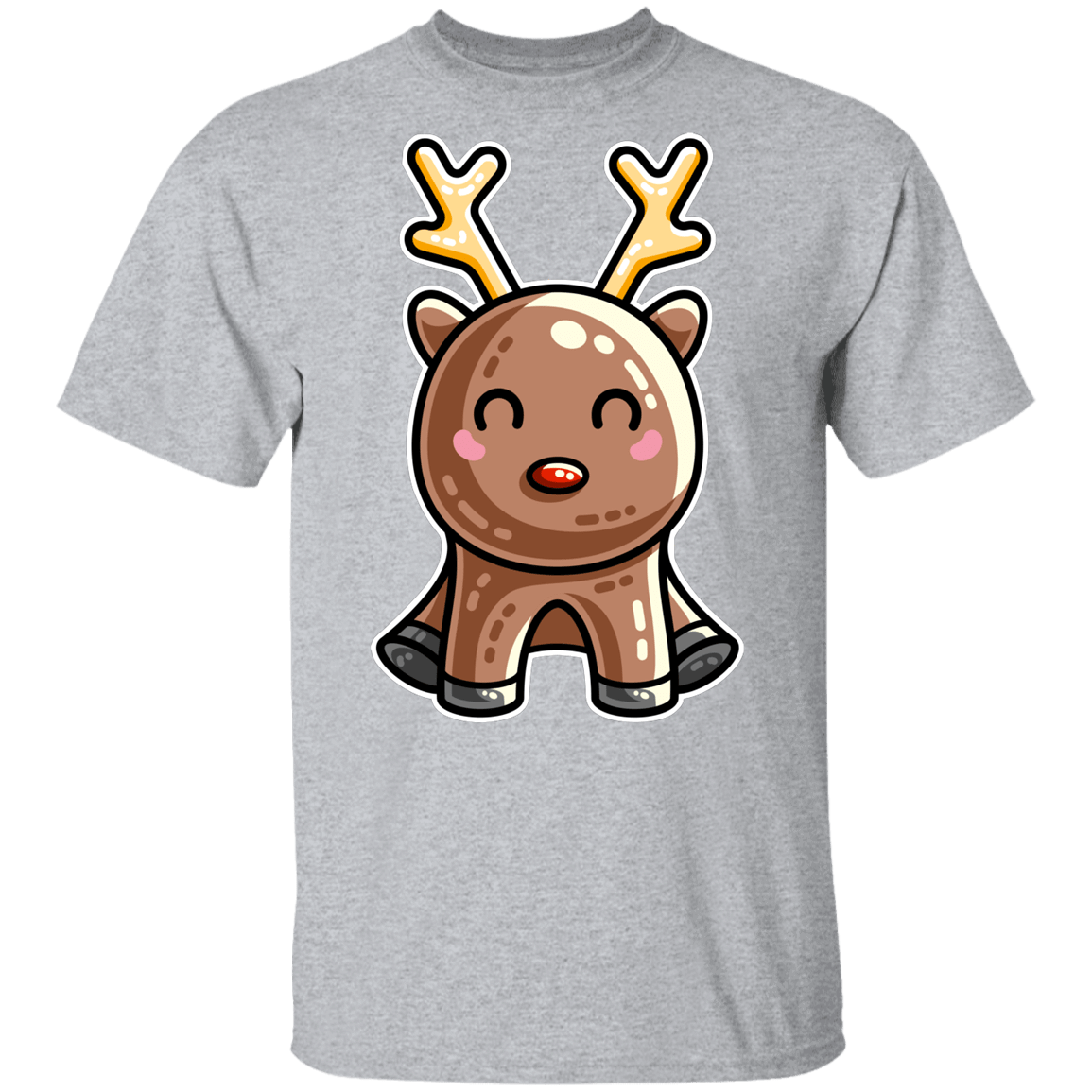 T-Shirts Sport Grey / YXS Kawaii Reindeer Youth T-Shirt