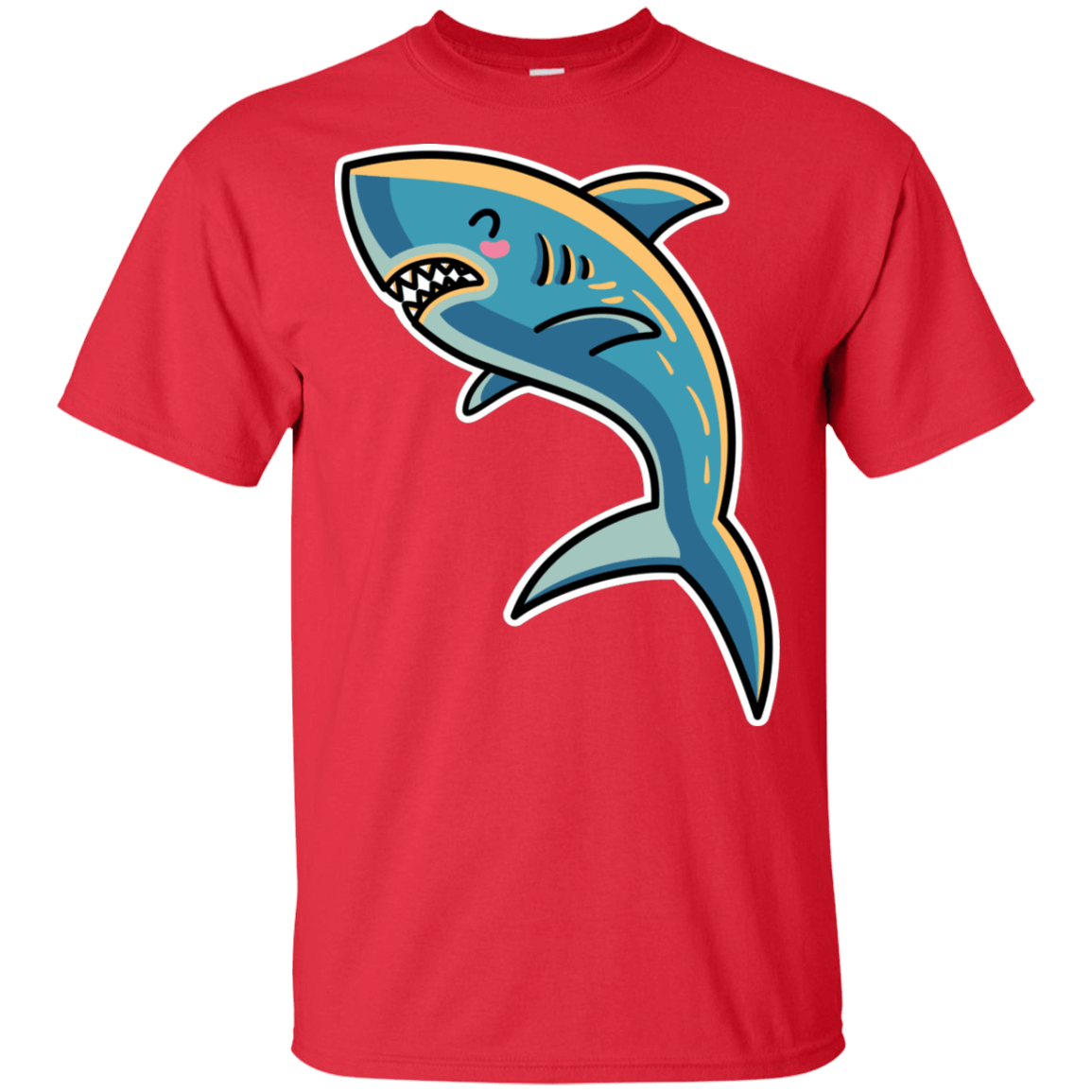 T-Shirts Red / S Kawaii Shark T-Shirt