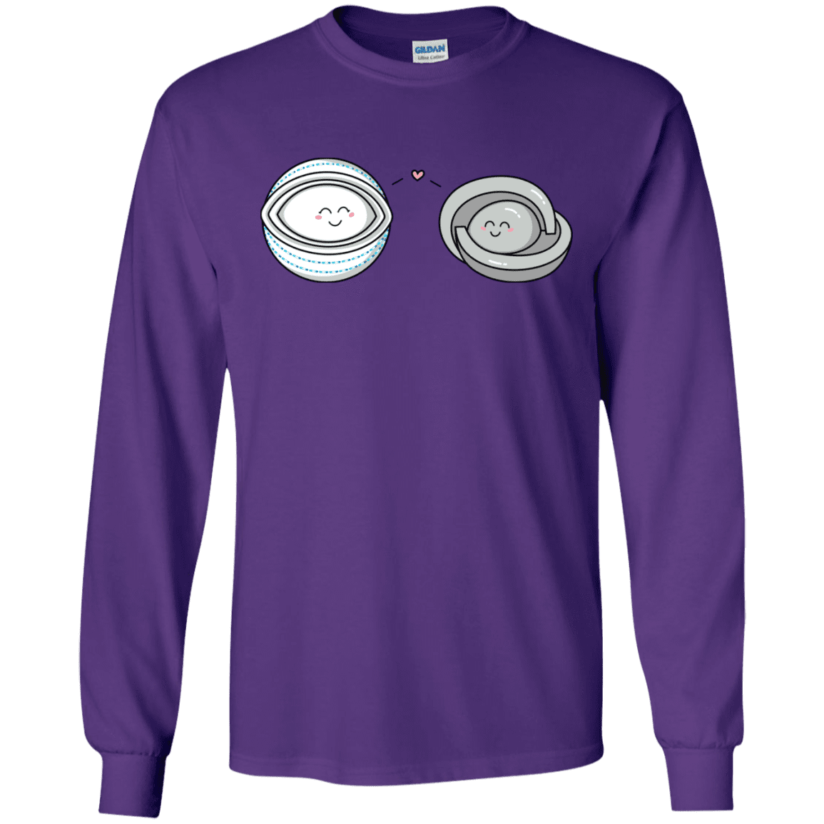 T-Shirts Purple / S Kawaii Timeless Mothership and Lifeboat Men's Long Sleeve T-Shirt