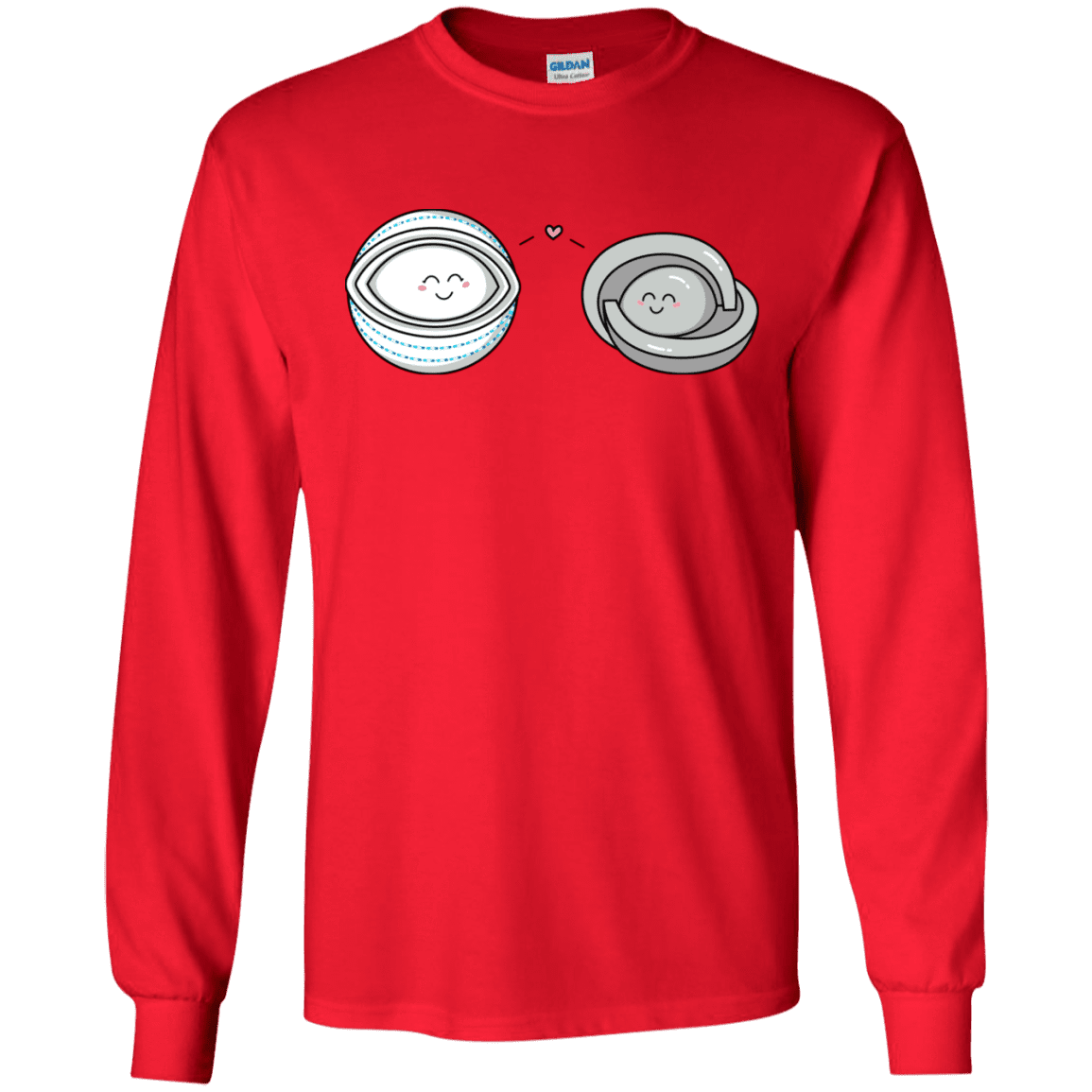 T-Shirts Red / S Kawaii Timeless Mothership and Lifeboat Men's Long Sleeve T-Shirt