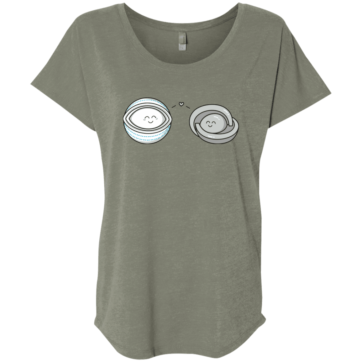 T-Shirts Venetian Grey / X-Small Kawaii Timeless Mothership and Lifeboat Triblend Dolman Sleeve