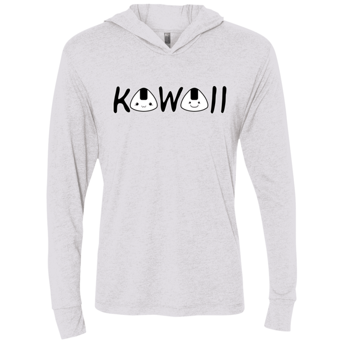 T-Shirts Heather White / X-Small Kawaii Triblend Long Sleeve Hoodie Tee