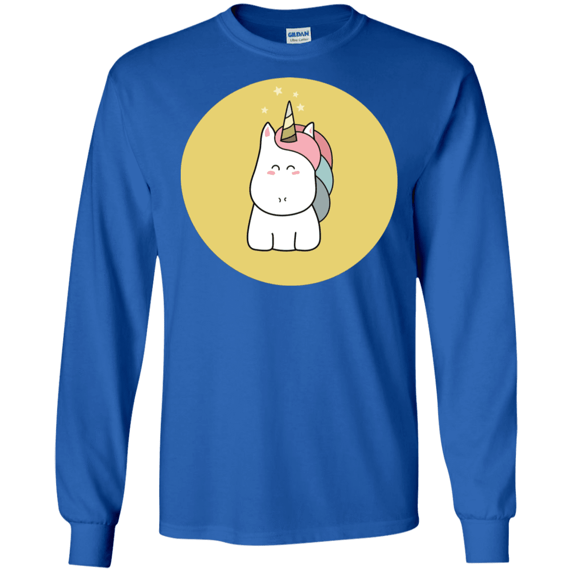 T-Shirts Royal / S Kawaii Unicorn Men's Long Sleeve T-Shirt