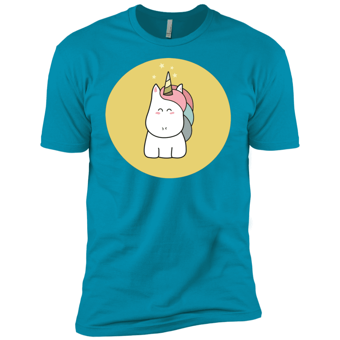 T-Shirts Turquoise / X-Small Kawaii Unicorn Men's Premium T-Shirt