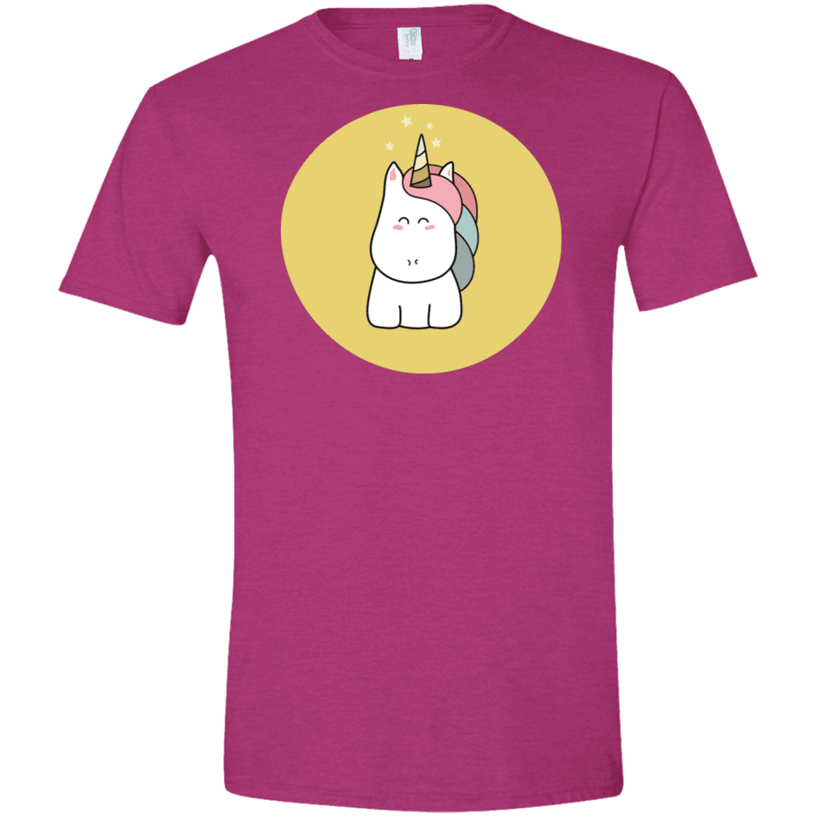 T-Shirts Antique Heliconia / S Kawaii Unicorn Men's Semi-Fitted Softstyle