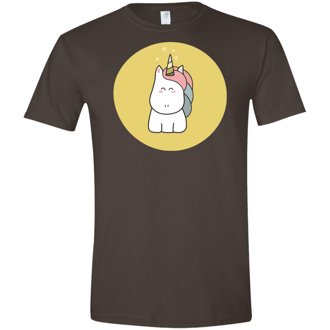T-Shirts Dark Chocolate / S Kawaii Unicorn Men's Semi-Fitted Softstyle