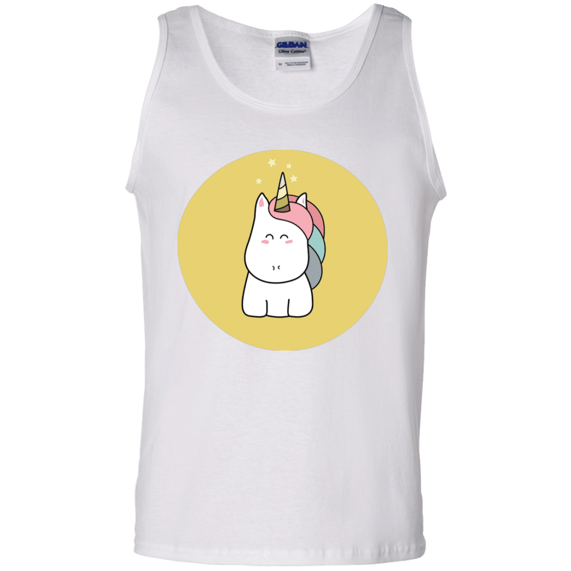 T-Shirts White / S Kawaii Unicorn Men's Tank Top