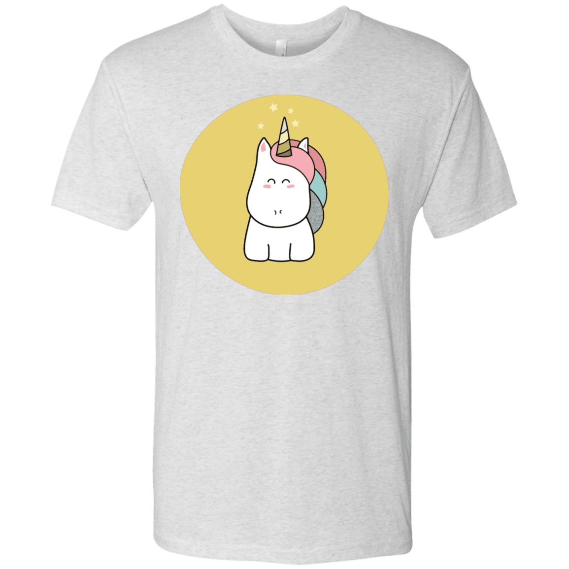 T-Shirts Heather White / S Kawaii Unicorn Men's Triblend T-Shirt