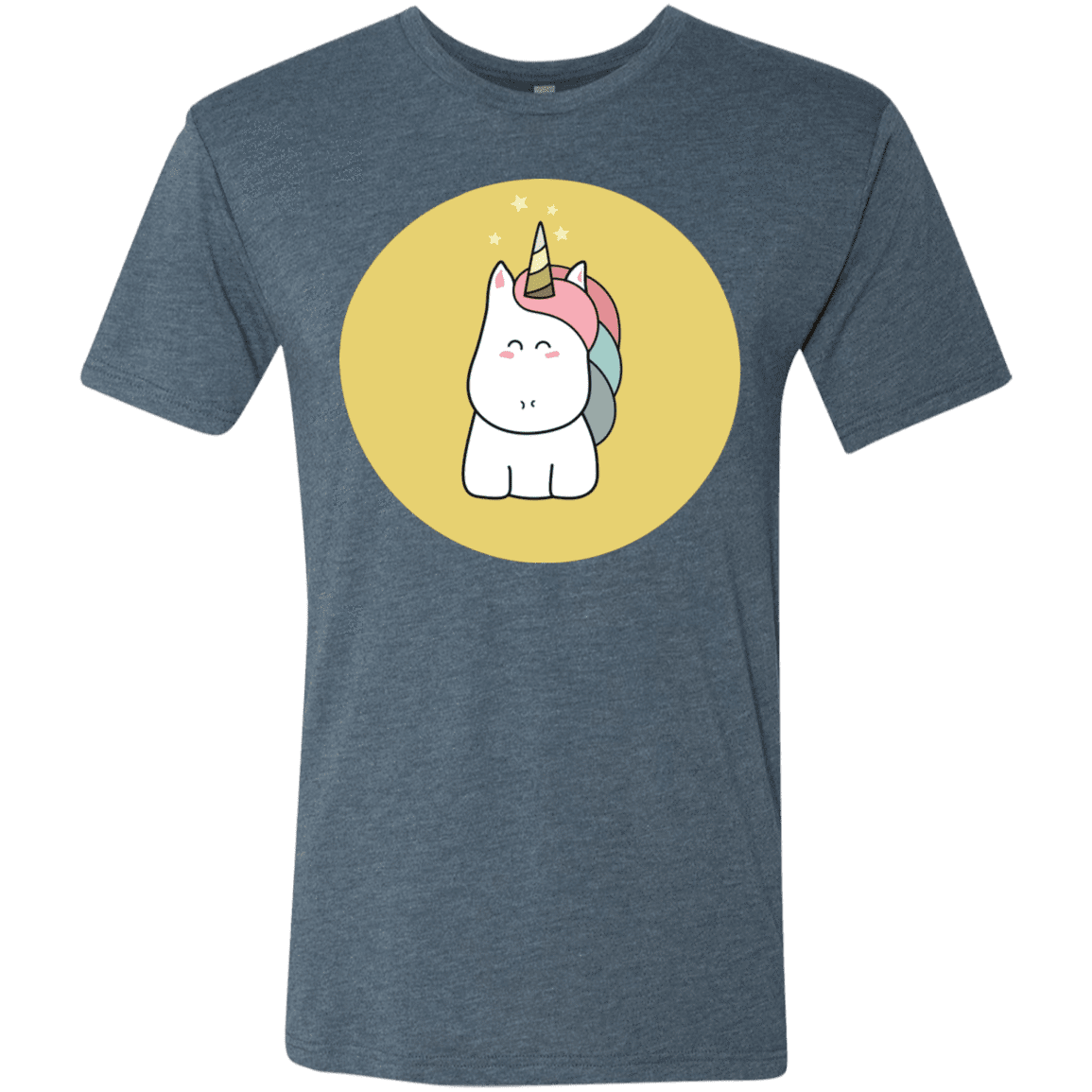T-Shirts Indigo / S Kawaii Unicorn Men's Triblend T-Shirt