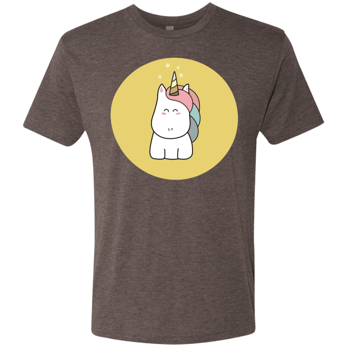 T-Shirts Macchiato / S Kawaii Unicorn Men's Triblend T-Shirt