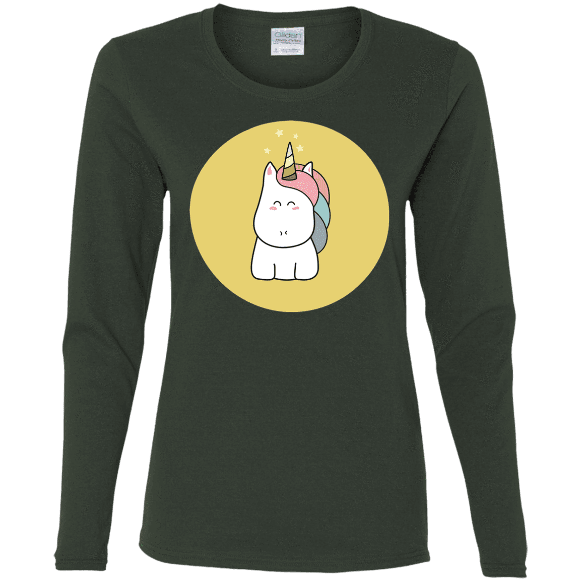 T-Shirts Forest / S Kawaii Unicorn Women's Long Sleeve T-Shirt
