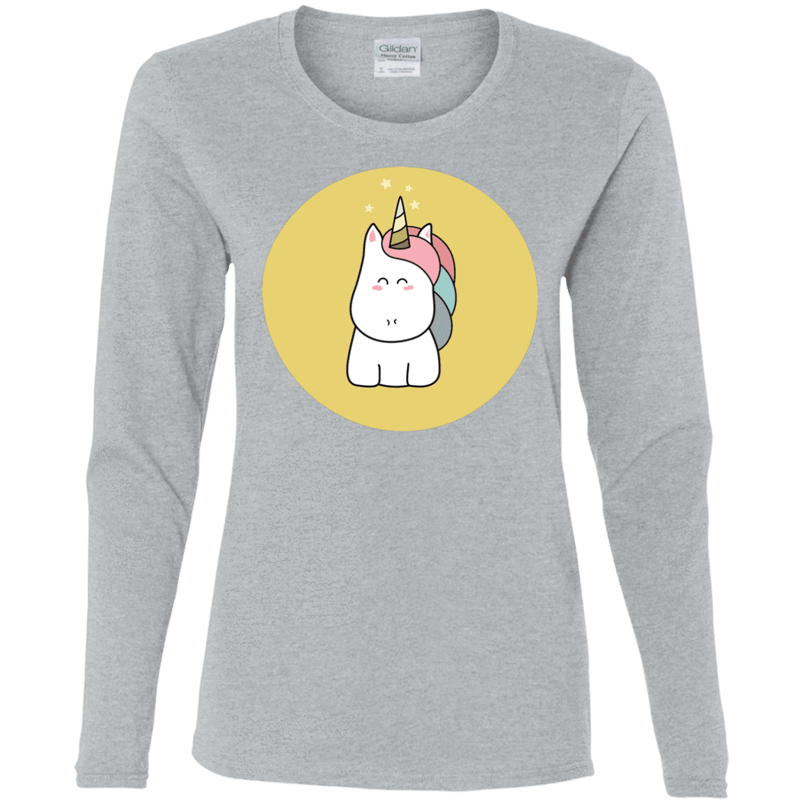 T-Shirts Sport Grey / S Kawaii Unicorn Women's Long Sleeve T-Shirt