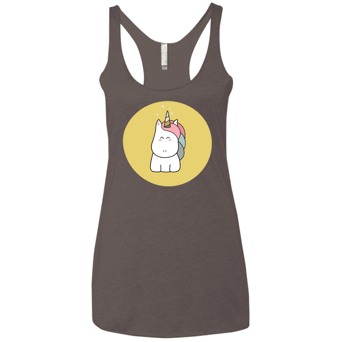 T-Shirts Macchiato / X-Small Kawaii Unicorn Women's Triblend Racerback Tank