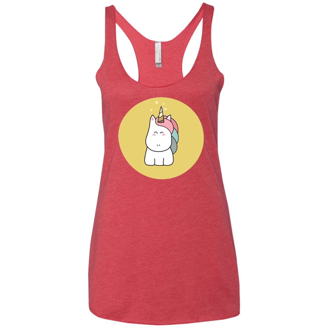 T-Shirts Vintage Red / X-Small Kawaii Unicorn Women's Triblend Racerback Tank