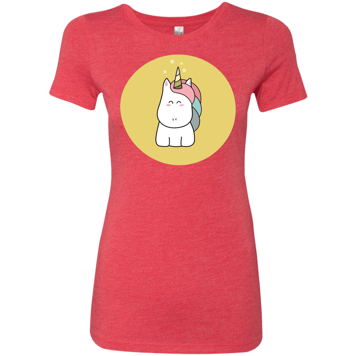 T-Shirts Vintage Red / S Kawaii Unicorn Women's Triblend T-Shirt