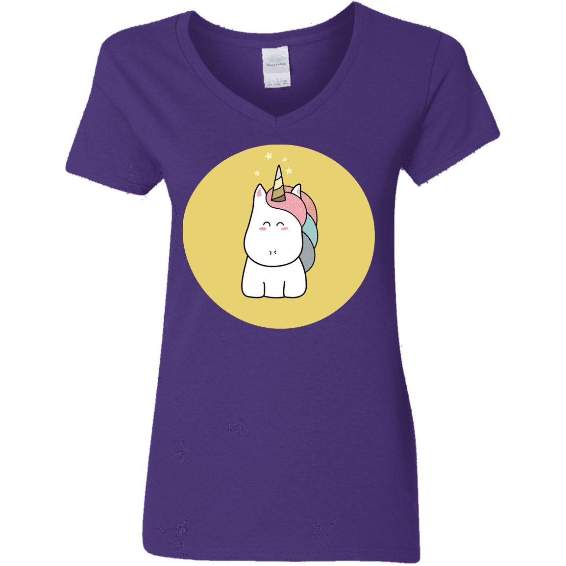 T-Shirts Purple / S Kawaii Unicorn Women's V-Neck T-Shirt