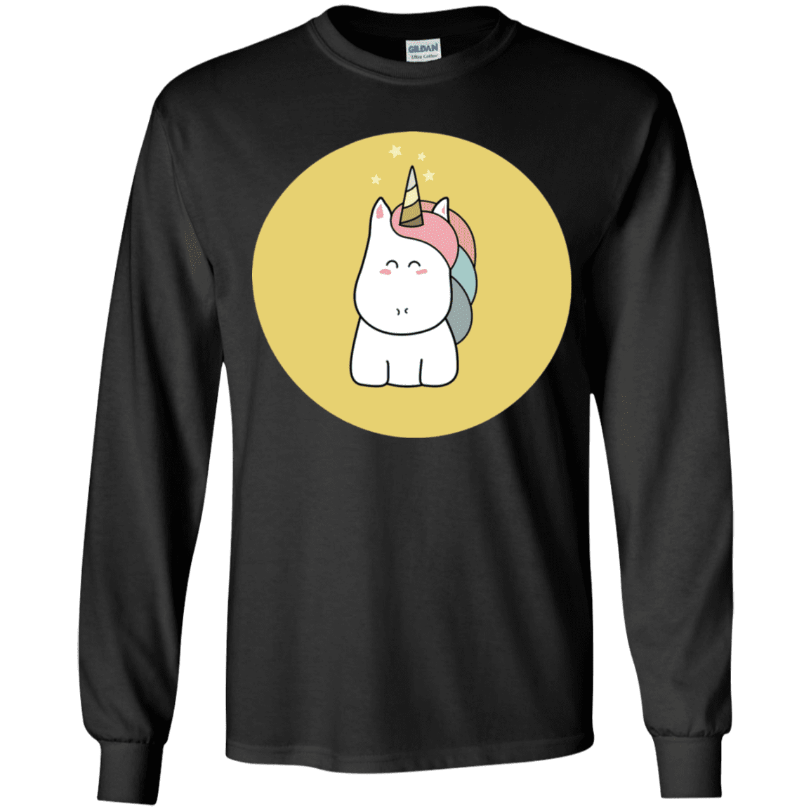 T-Shirts Black / YS Kawaii Unicorn Youth Long Sleeve T-Shirt