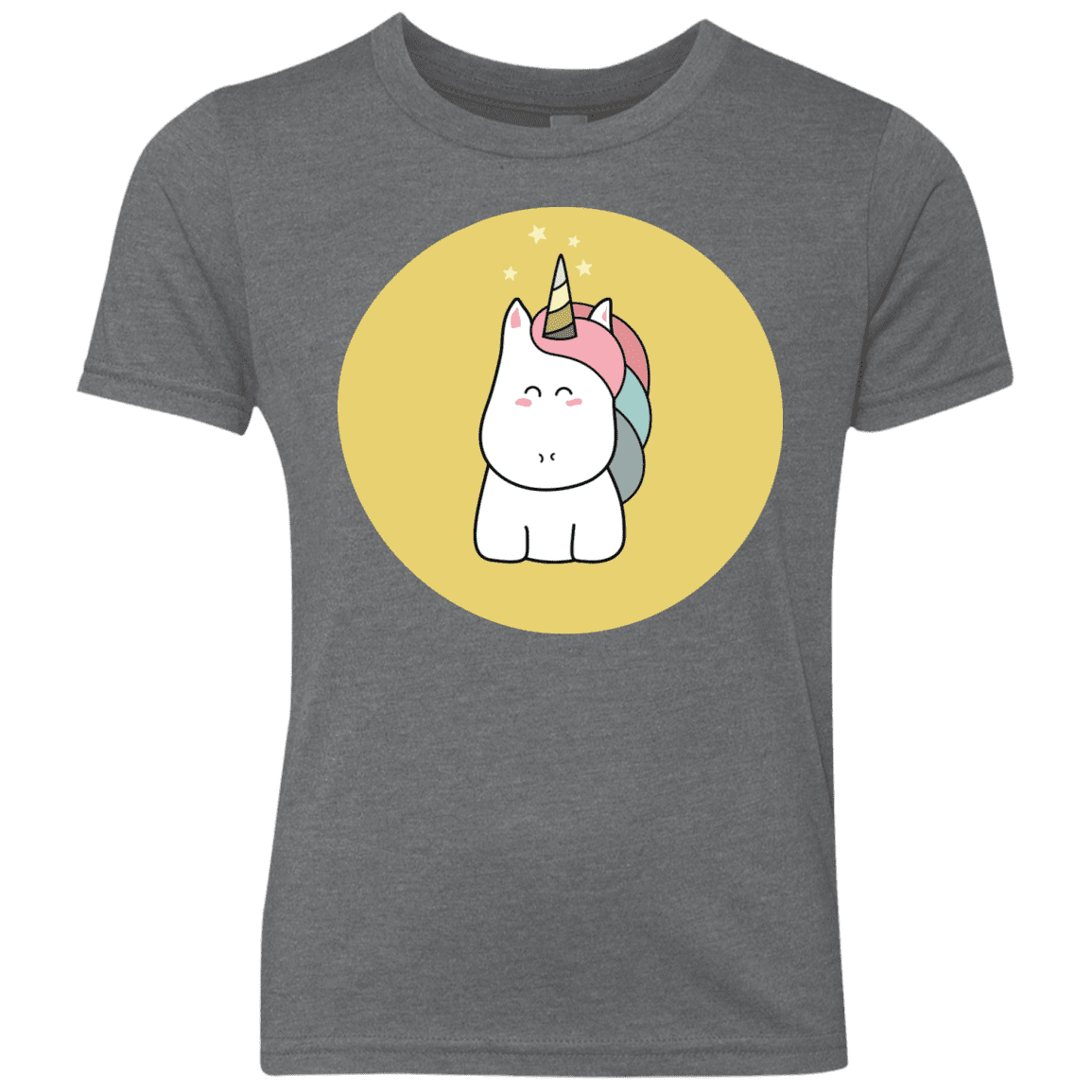 T-Shirts Premium Heather / YXS Kawaii Unicorn Youth Triblend T-Shirt