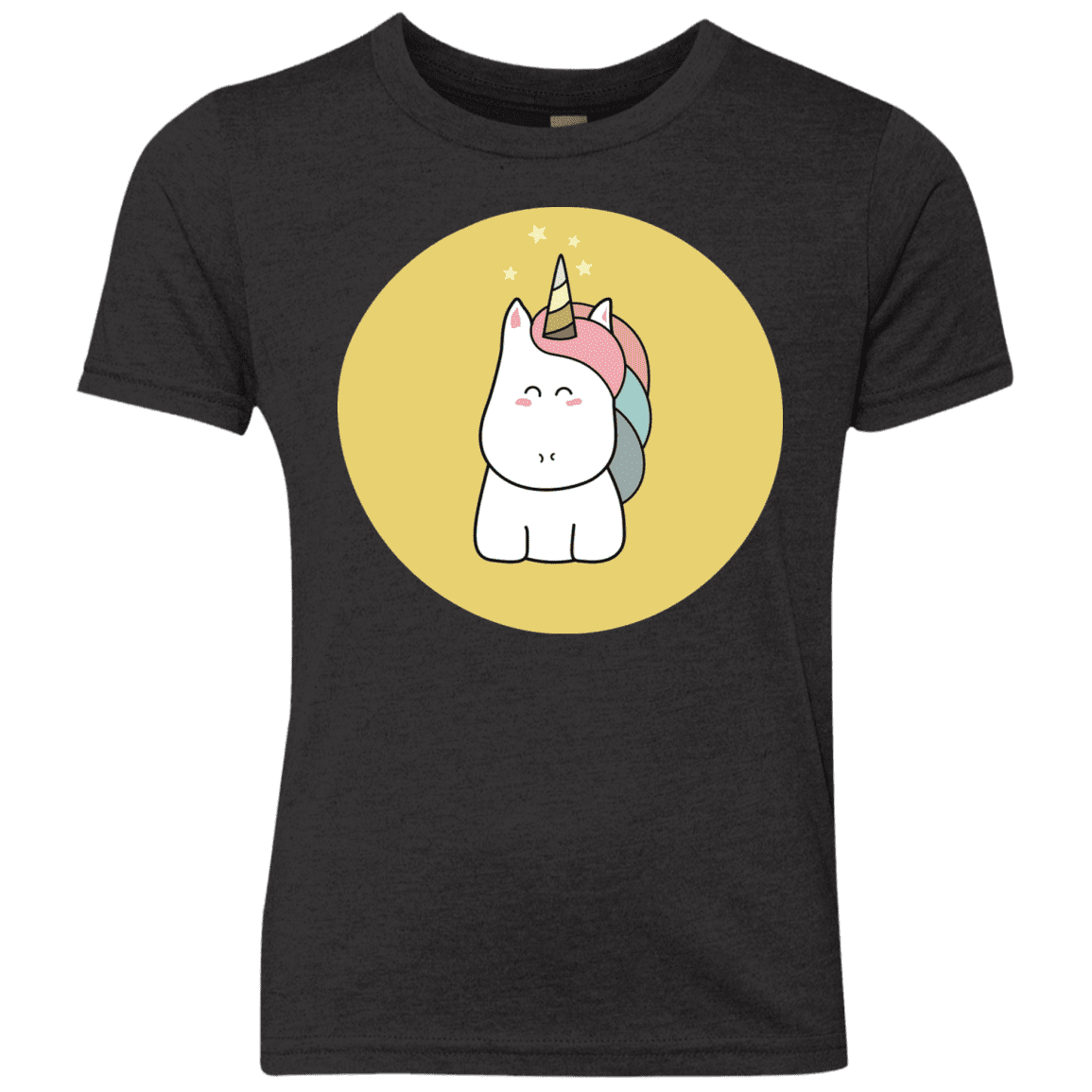 T-Shirts Vintage Black / YXS Kawaii Unicorn Youth Triblend T-Shirt