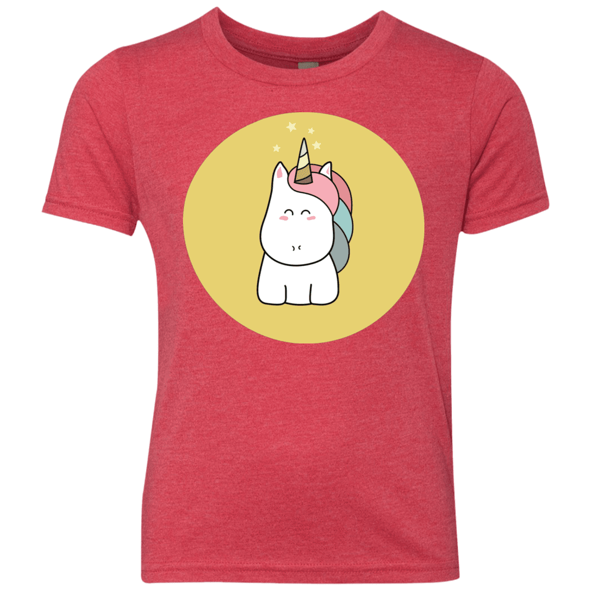T-Shirts Vintage Red / YXS Kawaii Unicorn Youth Triblend T-Shirt