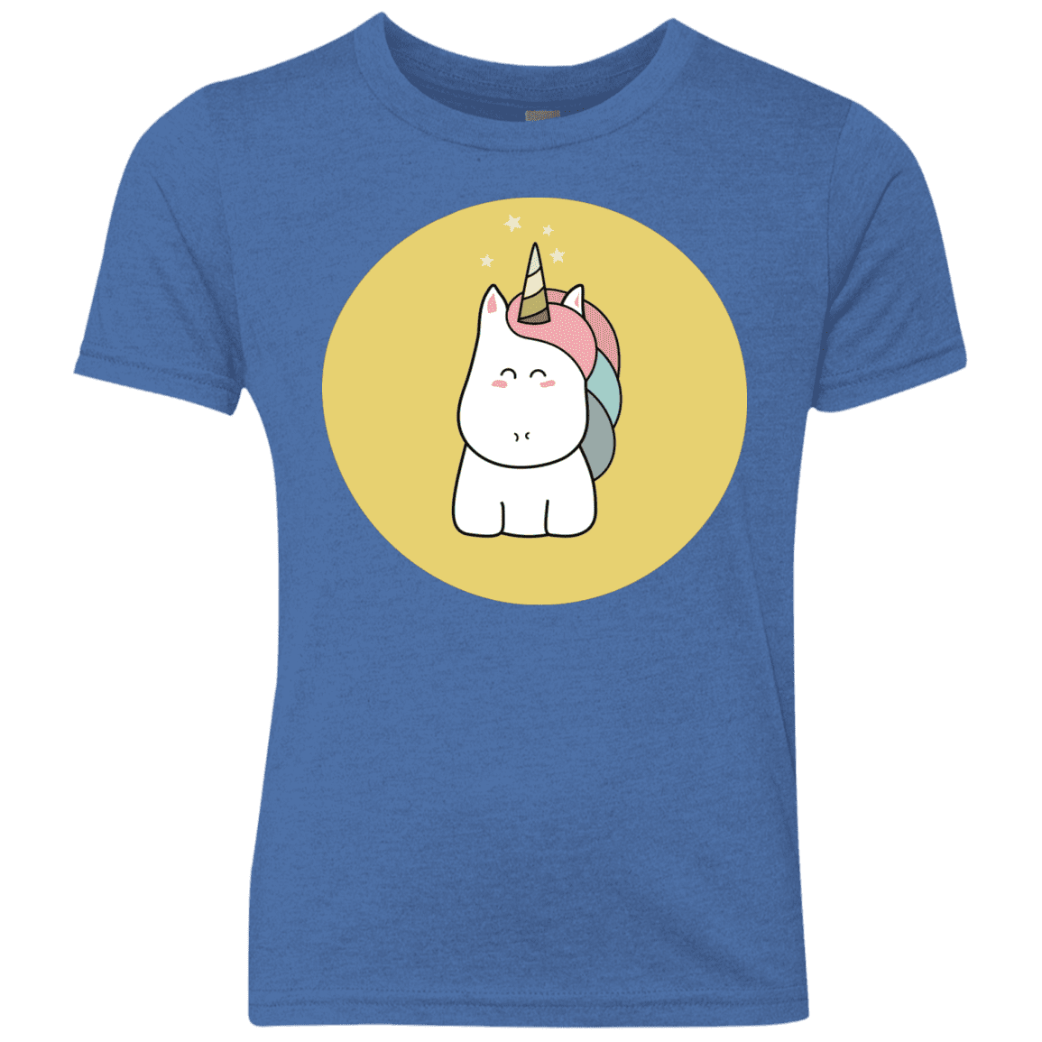 T-Shirts Vintage Royal / YXS Kawaii Unicorn Youth Triblend T-Shirt
