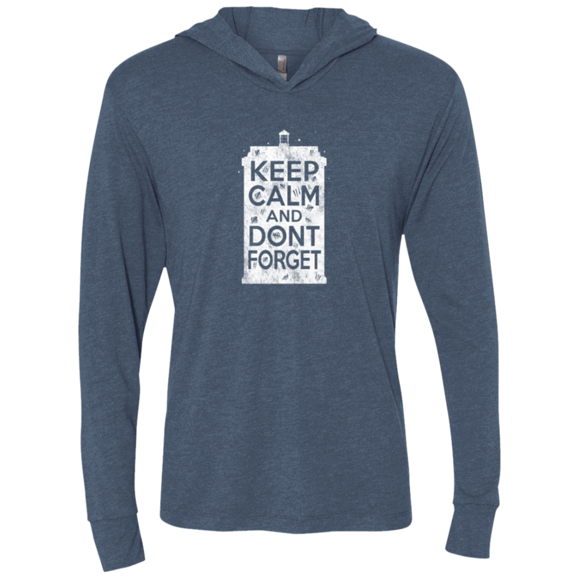 T-Shirts Indigo / X-Small KCDF Tardis Triblend Long Sleeve Hoodie Tee