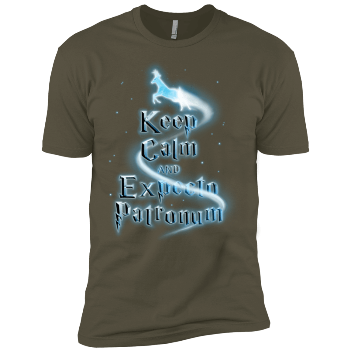T-Shirts Military Green / X-Small Keep Calm and Expecto Patronum Men's Premium T-Shirt
