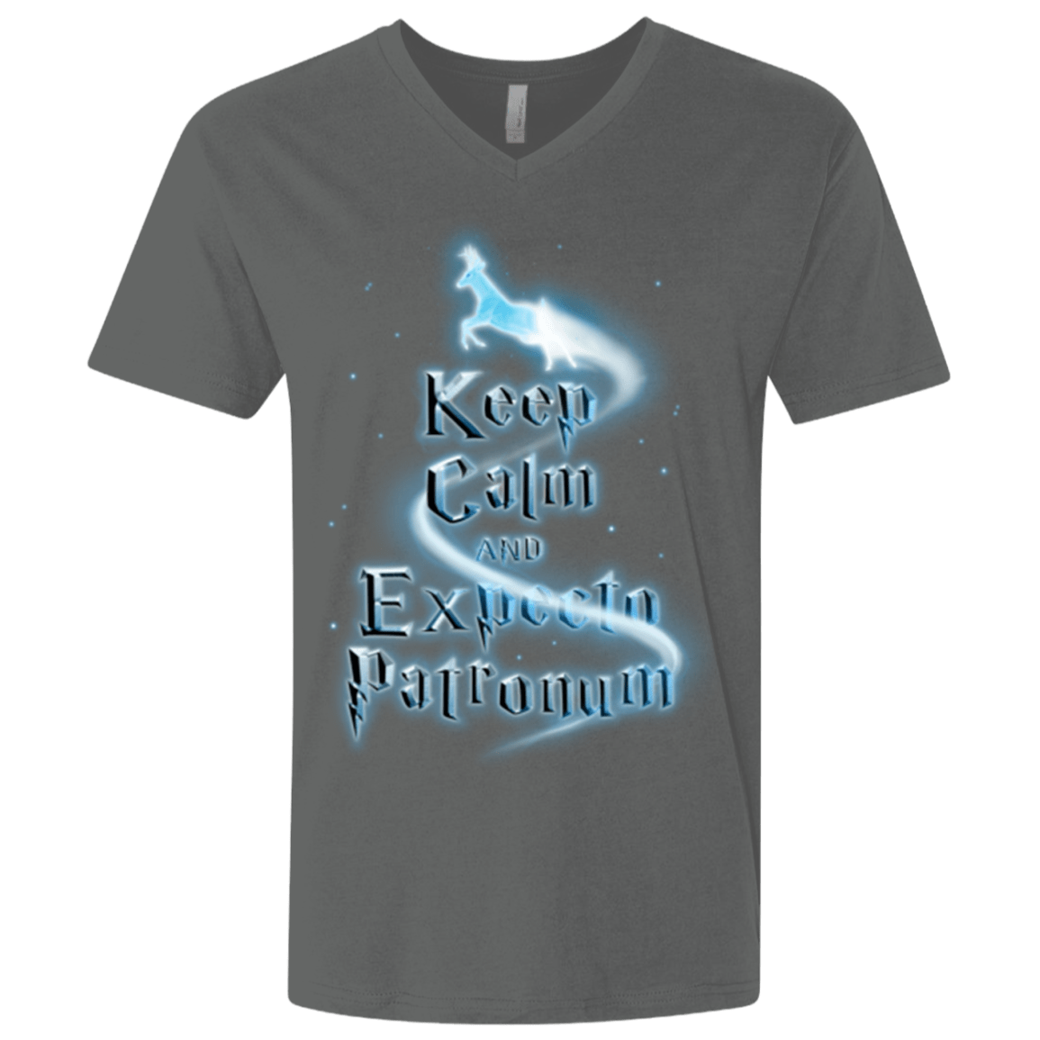T-Shirts Heavy Metal / X-Small Keep Calm and Expecto Patronum Men's Premium V-Neck