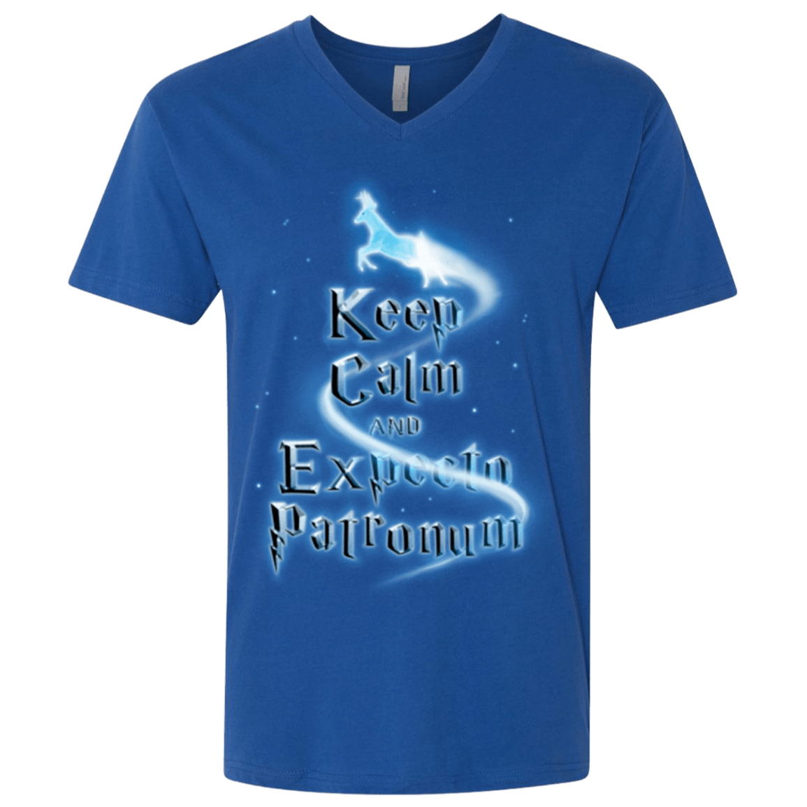 T-Shirts Royal / X-Small Keep Calm and Expecto Patronum Men's Premium V-Neck