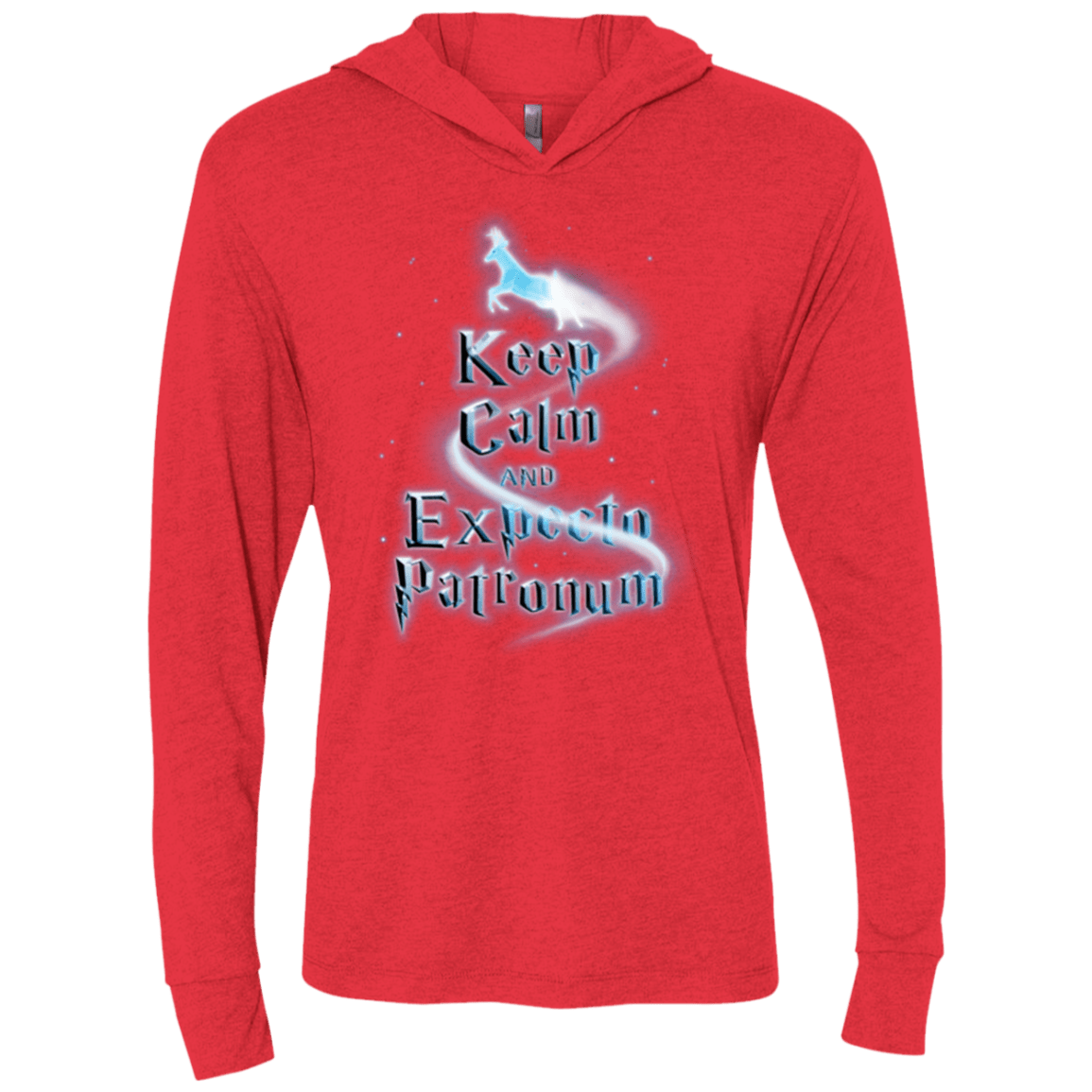 T-Shirts Vintage Red / X-Small Keep Calm and Expecto Patronum Triblend Long Sleeve Hoodie Tee