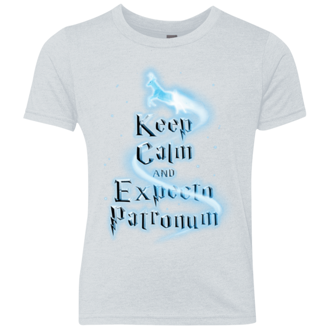 T-Shirts Heather White / YXS Keep Calm and Expecto Patronum Youth Triblend T-Shirt