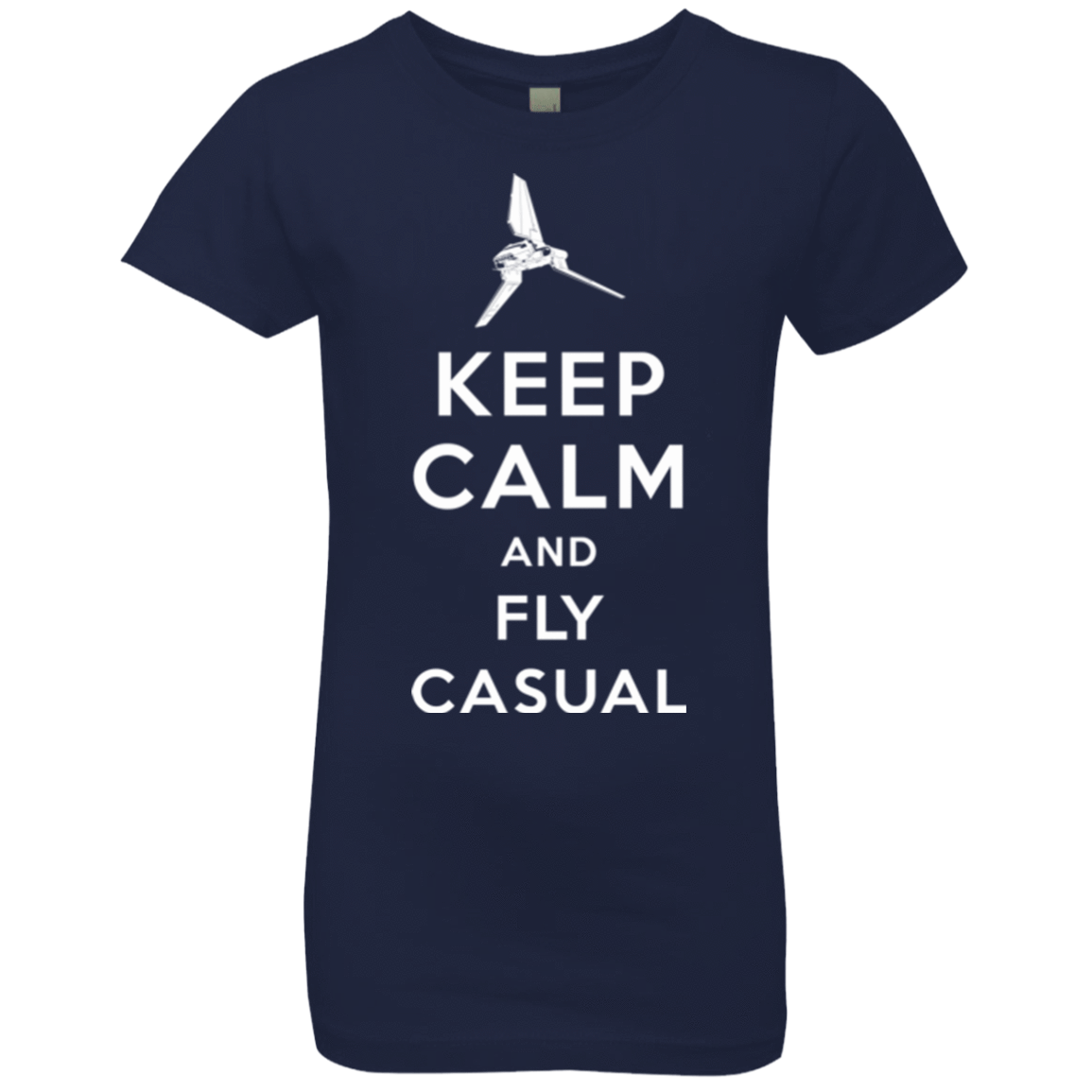 T-Shirts Midnight Navy / YXS Keep Calm and Fly Casual Girls Premium T-Shirt