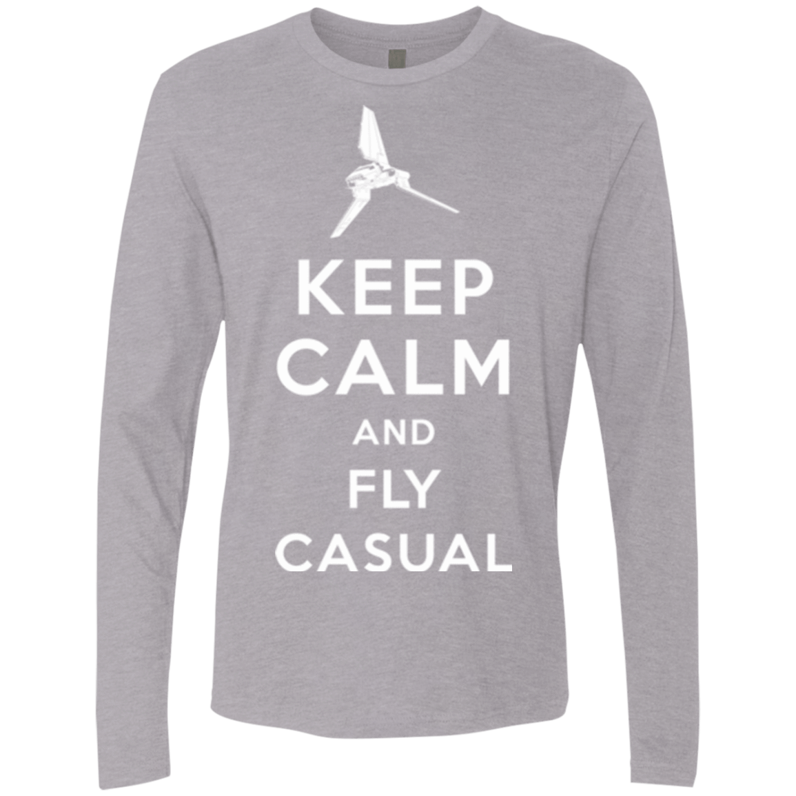 T-Shirts Heather Grey / Small Keep Calm and Fly Casual Men's Premium Long Sleeve