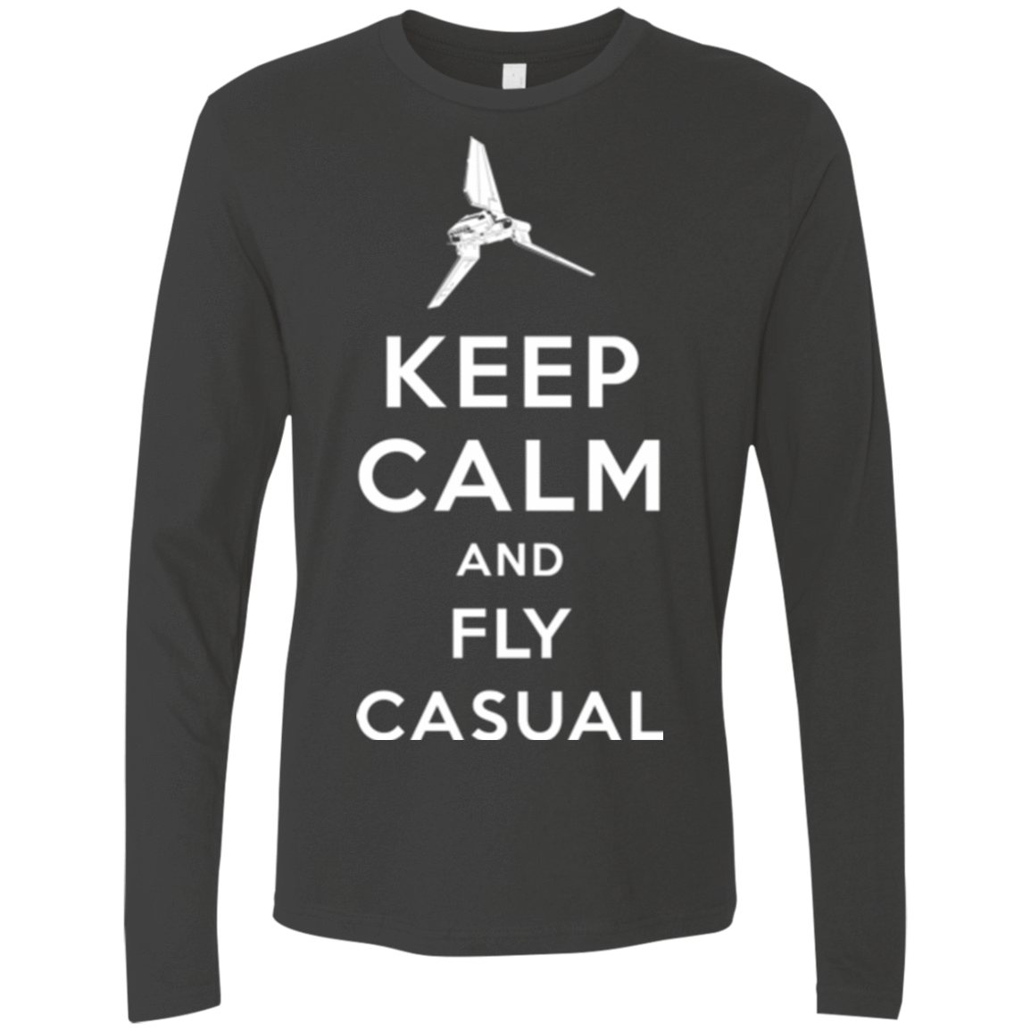T-Shirts Heavy Metal / Small Keep Calm and Fly Casual Men's Premium Long Sleeve