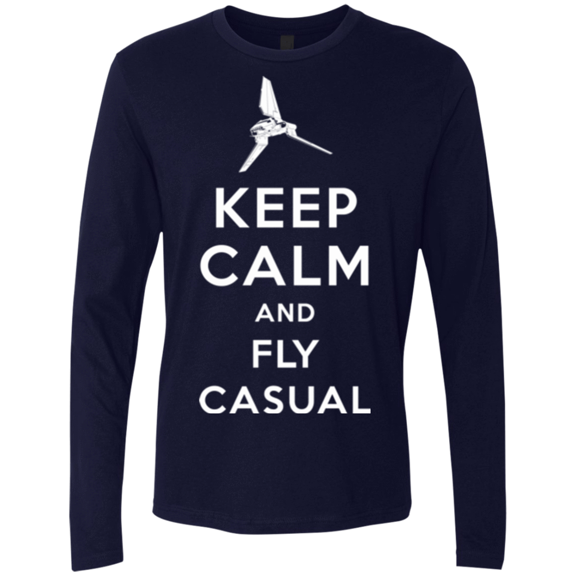 T-Shirts Midnight Navy / Small Keep Calm and Fly Casual Men's Premium Long Sleeve