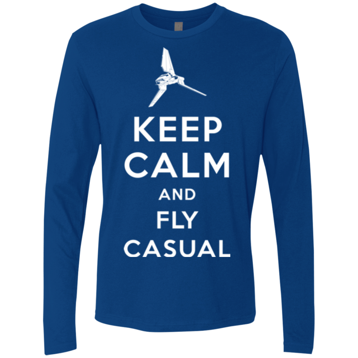 T-Shirts Royal / Small Keep Calm and Fly Casual Men's Premium Long Sleeve