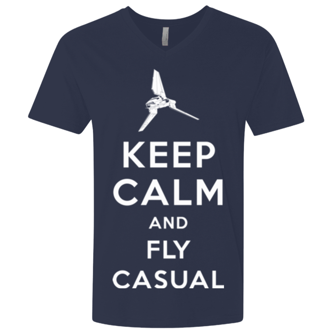 T-Shirts Midnight Navy / X-Small Keep Calm and Fly Casual Men's Premium V-Neck
