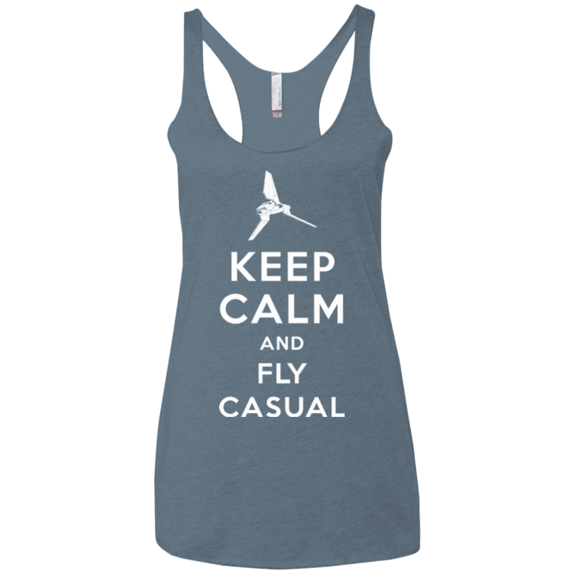 T-Shirts Indigo / X-Small Keep Calm and Fly Casual Women's Triblend Racerback Tank