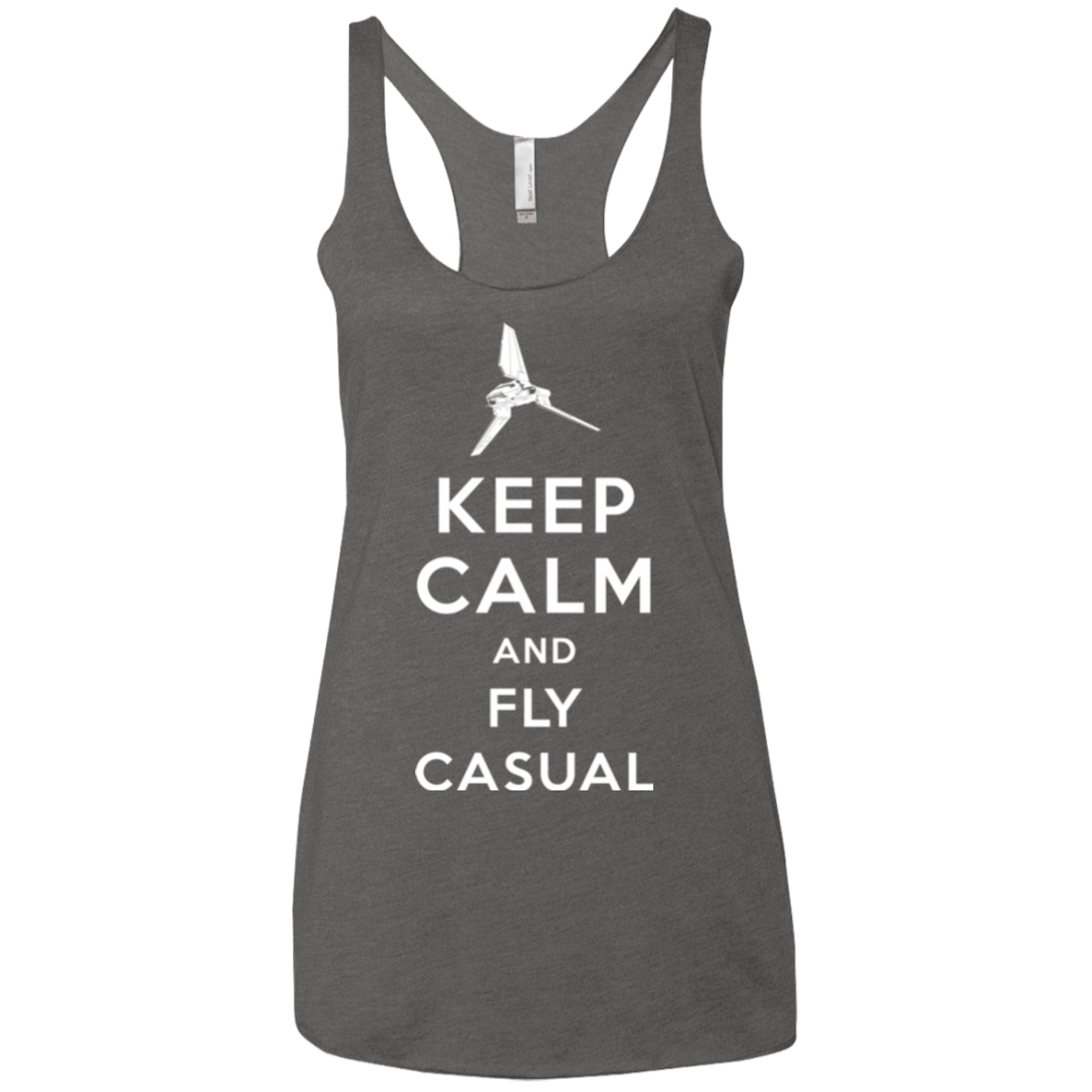 T-Shirts Premium Heather / X-Small Keep Calm and Fly Casual Women's Triblend Racerback Tank