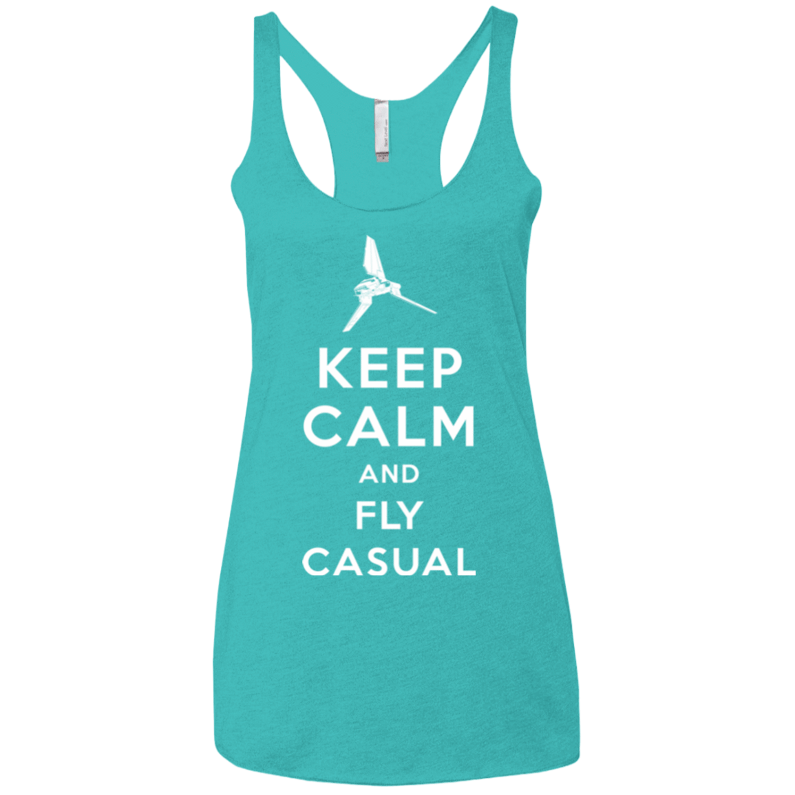 T-Shirts Tahiti Blue / X-Small Keep Calm and Fly Casual Women's Triblend Racerback Tank