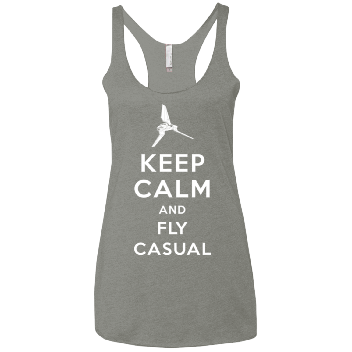 T-Shirts Venetian Grey / X-Small Keep Calm and Fly Casual Women's Triblend Racerback Tank