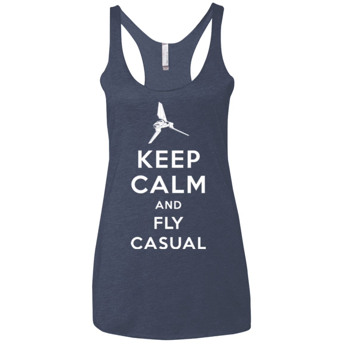 T-Shirts Vintage Navy / X-Small Keep Calm and Fly Casual Women's Triblend Racerback Tank