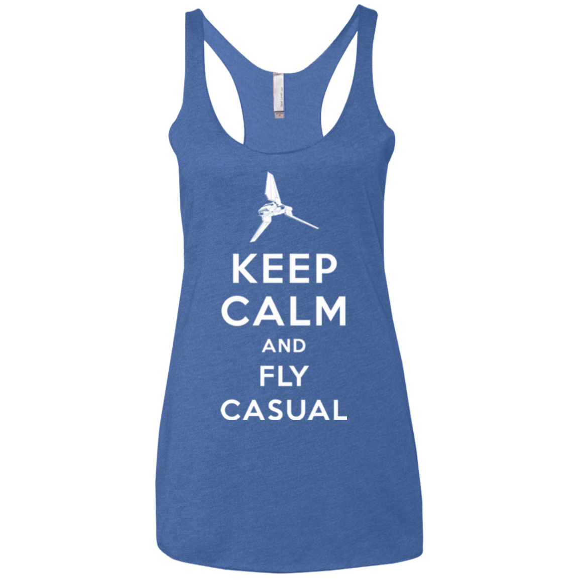 T-Shirts Vintage Royal / X-Small Keep Calm and Fly Casual Women's Triblend Racerback Tank