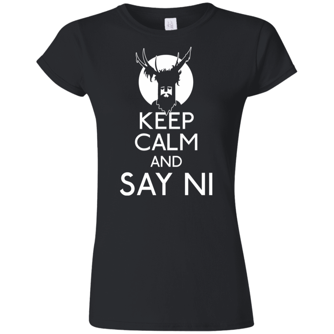 T-Shirts Black / S Keep Calm and Say Ni Junior Slimmer-Fit T-Shirt