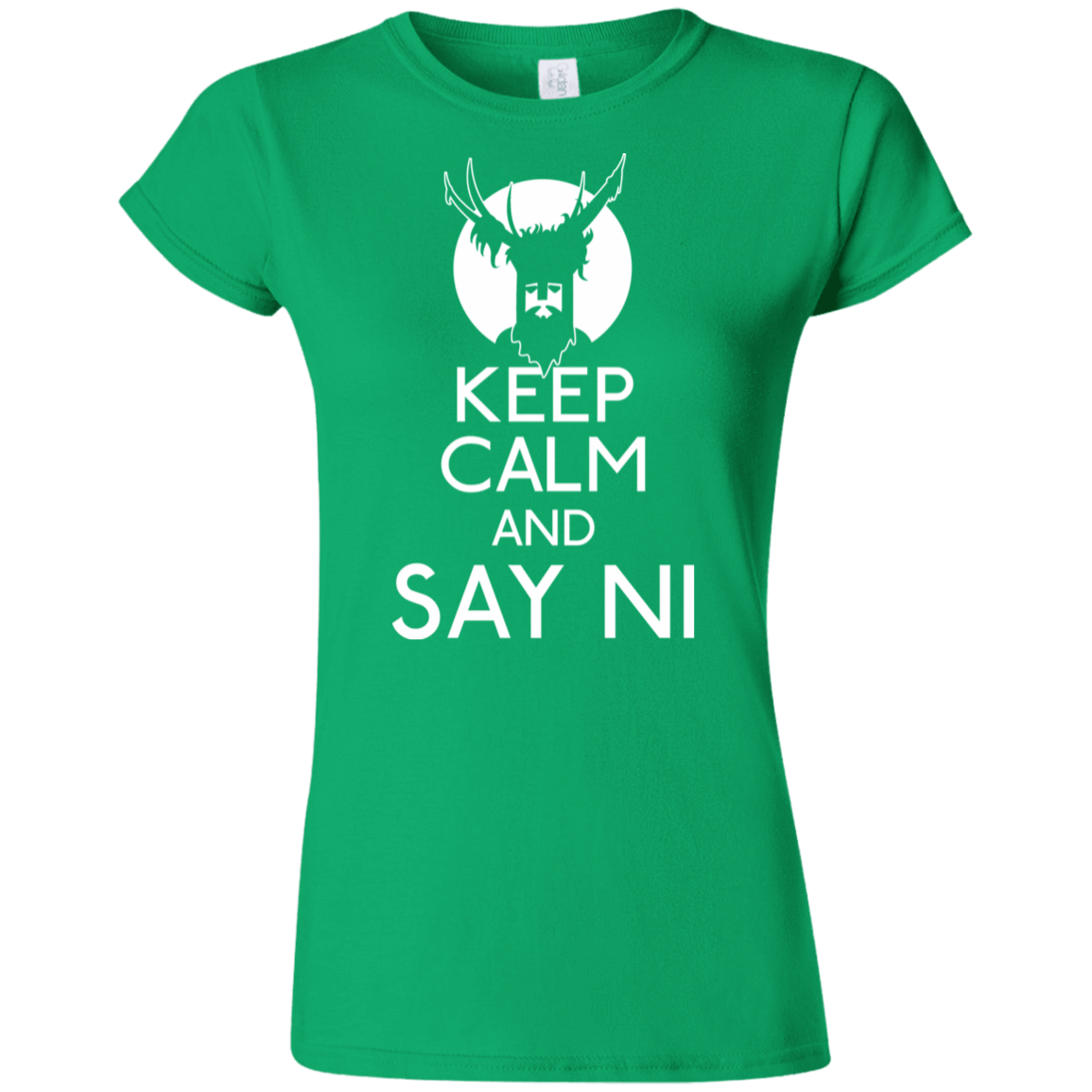T-Shirts Irish Green / S Keep Calm and Say Ni Junior Slimmer-Fit T-Shirt