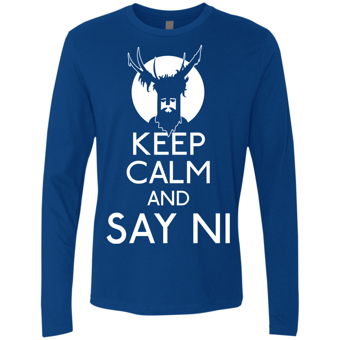 T-Shirts Royal / S Keep Calm and Say Ni Men's Premium Long Sleeve
